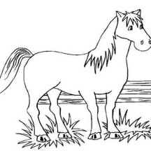A Horse Rest After Running in Horses Coloring Page