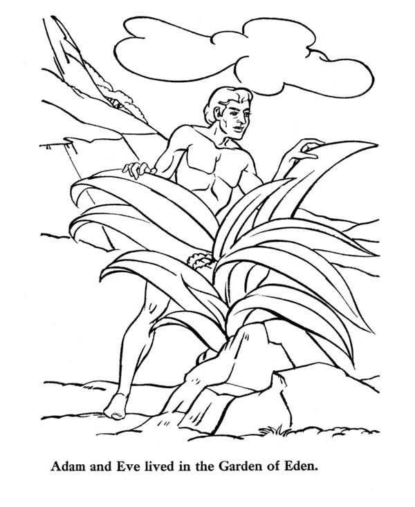 Adam Lived in Garden of Eden Coloring Page