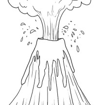 Amazing Erupting Volcano Coloring Page
