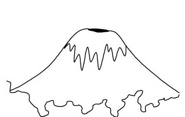Amazing Volcano Coloring Page