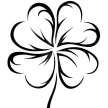 An Art Graphic of Four-Leaf Clover Coloring Page