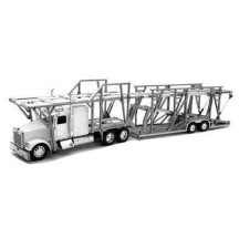 An Empty Auto Transport Semi Truck Coloring Page