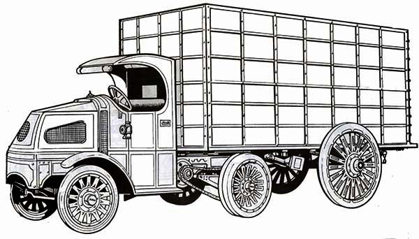 An Imaginary Version of  Classic Semi Truck Coloring Page