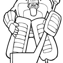 Awesome Hockey Goal Keeper Coloring Page