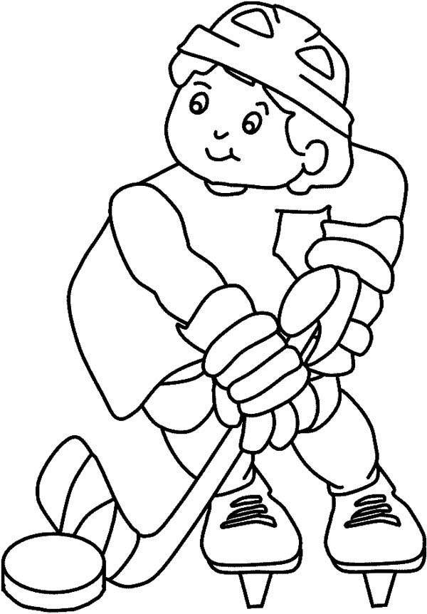 Awesome Hockey Player Coloring Page