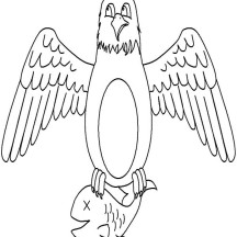 Bald Eagle Catching Fish Coloring Page