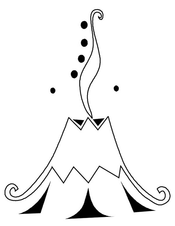 Beautiful Volcano Eruption Pictur Coloring Page