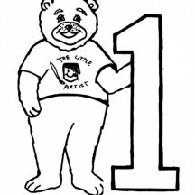 Big Bear and Number One Coloring Page