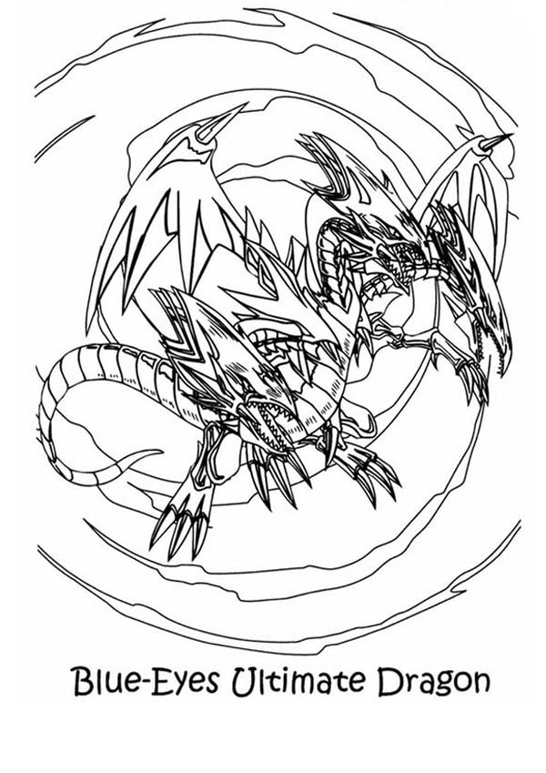 Blue Eyes Ultimate Dragon Yu Gi Oh Coloring Page