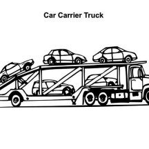 Car Carrier Semi Truck Coloring Page