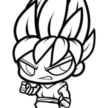 Chibi Son Goku Super Saiyan Coloring Page