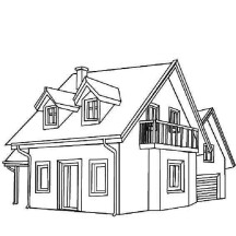 Common Town Houses Coloring Page