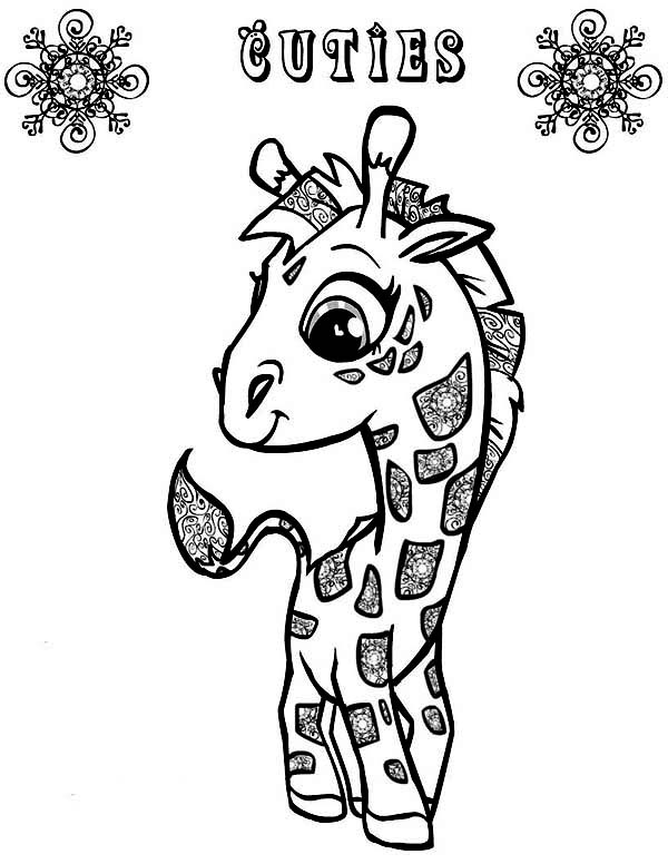 Cute Little Giraffe Coloring Page