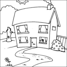 Cute Picture of Houses Coloring Page