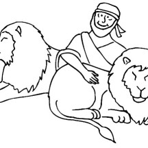 Daniel Love the Lions in Daniel and the Lions Den Coloring Page