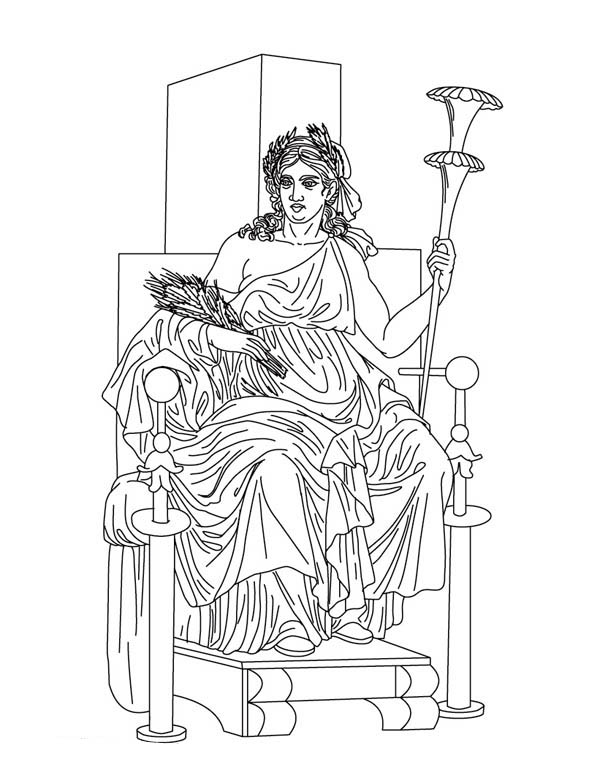 Demeter from Greek Gods and Goddesses Coloring Page