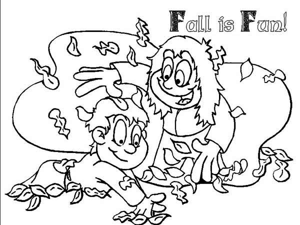 Fall Leaf is Fun Coloring Page