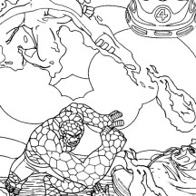 Fantastic Four in Super Hero Squad Coloring Page