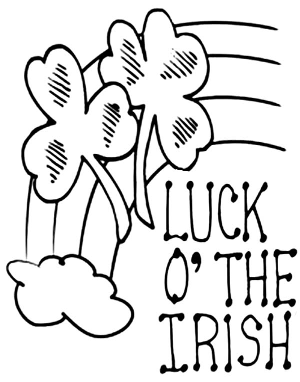 Four-Leaf Clover, Luck of the Irish Coloring Page