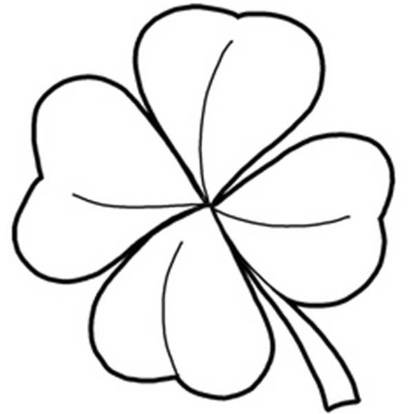 Four-Leaf Clover, a Symbol of Good Luck Coloring Page