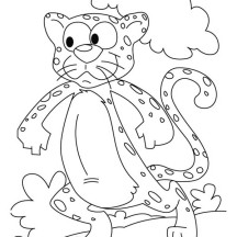 Funny Cheetah Drawing Coloring Page