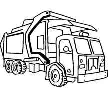 Garbage Truck in Semi Truck Coloring Page