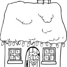 Gingerbread House in Houses Coloring Page
