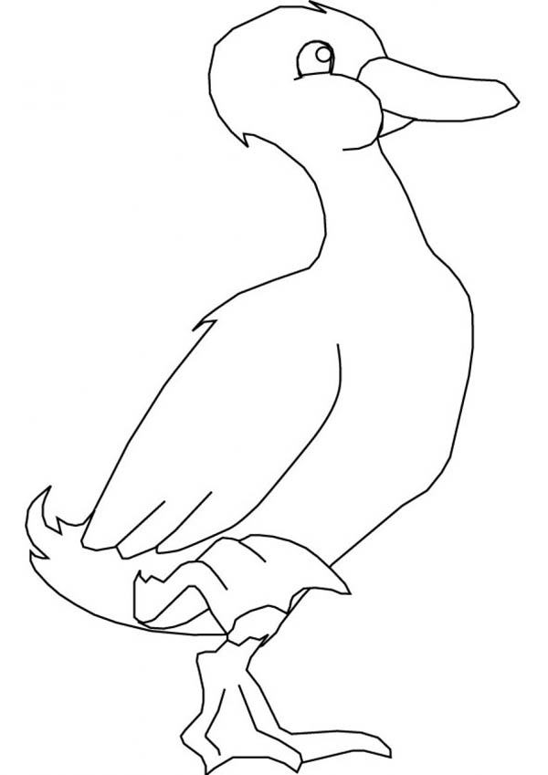 Goose Stand with One Foot Coloring Page