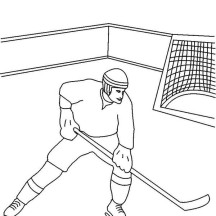 Hockey Player on Ice Coloring Page