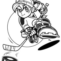 Hockey Player with Hat Coloring Page