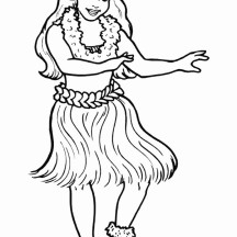Hula Dance is Hawaiian Traditional Dance Coloring Page
