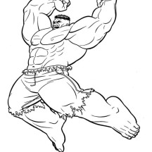 Hulk Jumping Smash Coloring Page