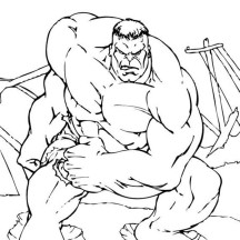 Hulk Jumping from the Bridge Coloring Page