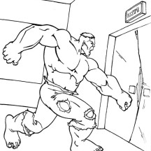 Hulk Punching Elevator Door Coloring Page