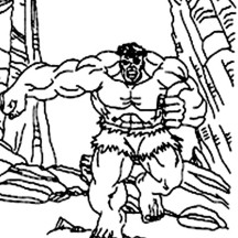Hulk Running Away to Mountain Area Coloring Page