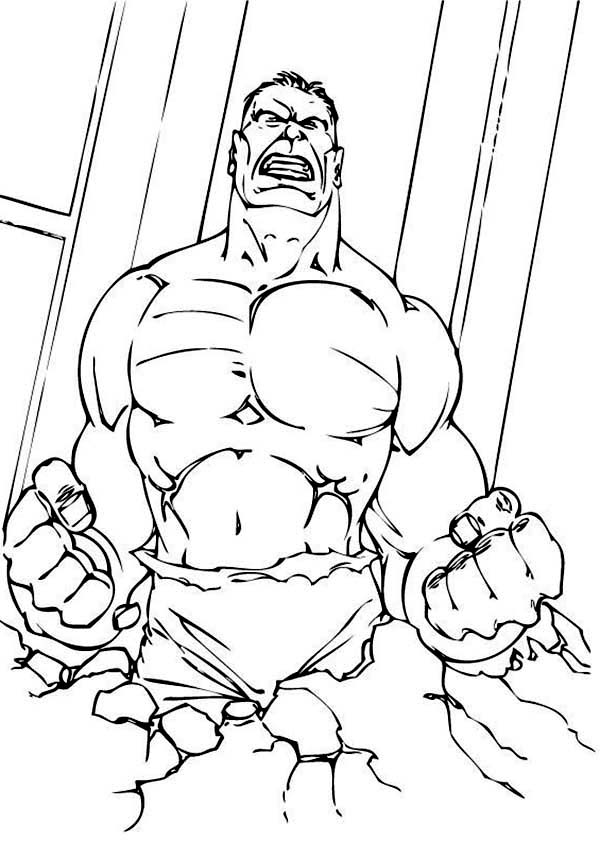 Hulk Start to Angry Coloring Page