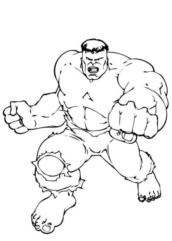 Hulk Super Power Coloring Page