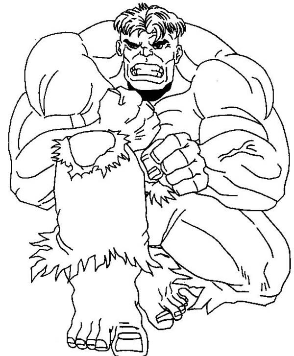 Hulk is Hurt Coloring Page