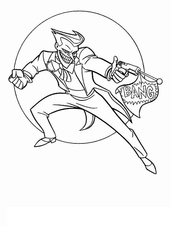 Joker with Fake Pistol Coloring Page
