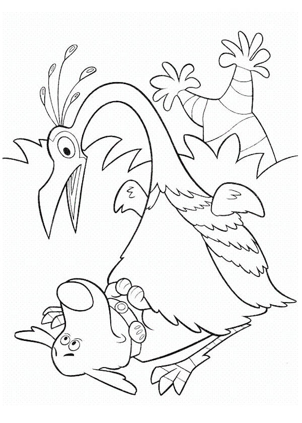 Kevin Surprised to See Dug in Disney Up Coloring Page