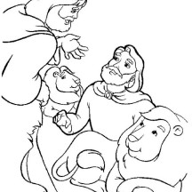 King Darius Release Daniel in Daniel and the Lions Den Coloring Page