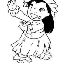 Lilo is Hawaiian Lovely Girl Coloring Page