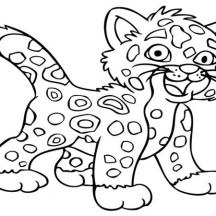 Little Baby Cheetah Coloring Page