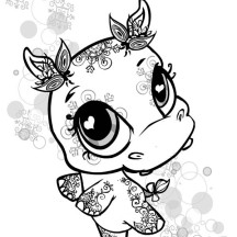 Little Cute Hippo Coloring Page