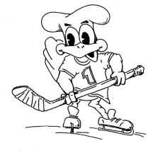 Little Duck Hockey Player Coloring Page