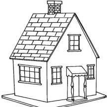 Little House in Houses Coloring Page