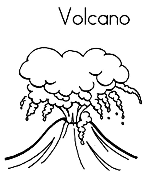 Magma of Erupting Volcano Coloring Page