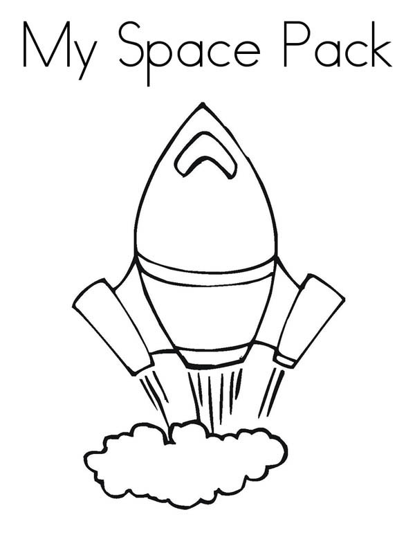 My Space Pack Spaceship Coloring Page