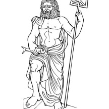 Myths God Poseidon from Greek Gods and Goddesses Coloring Page