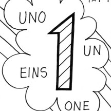 Number One in Other Language Coloring Page